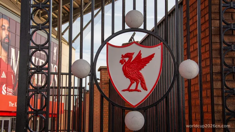 Emblem on a metal gate outside stadium
