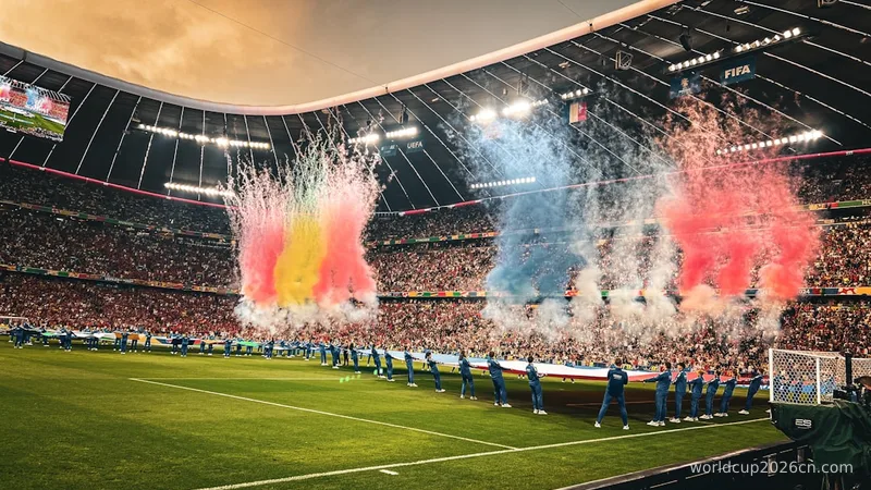 A stadium filled with lots of people watching a soccer game