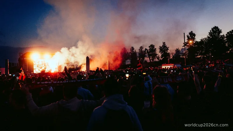 A large crowd of people watching a concert