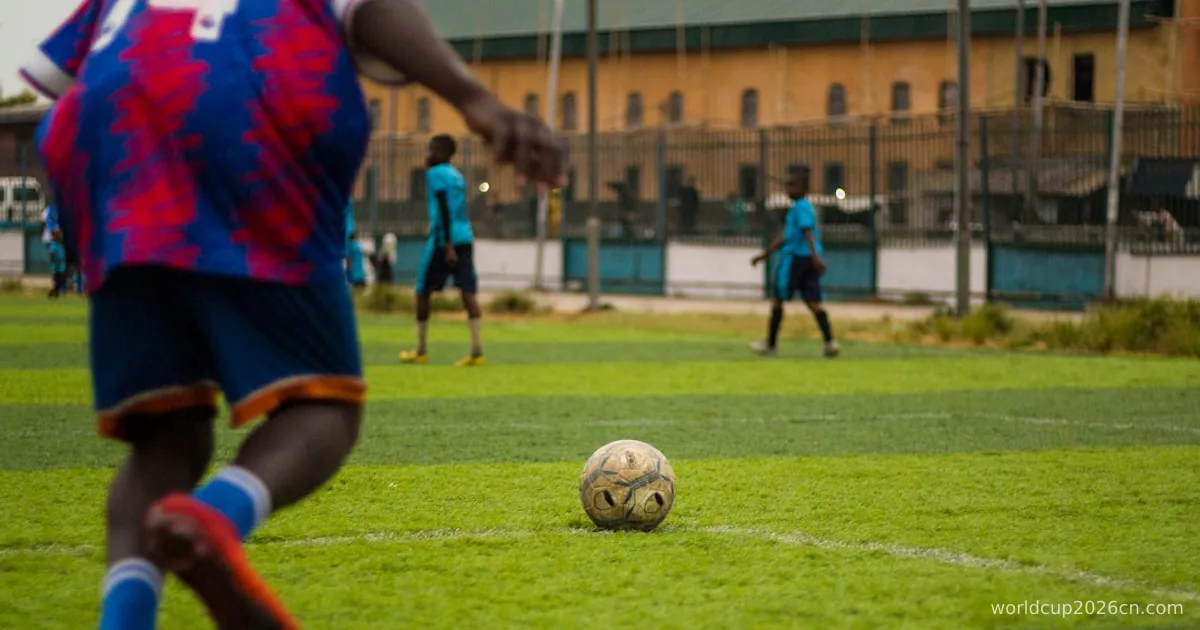 Soccer player is about to kick the ball.