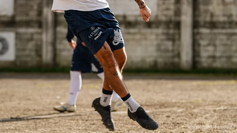 Soccer player jumping to head the ball