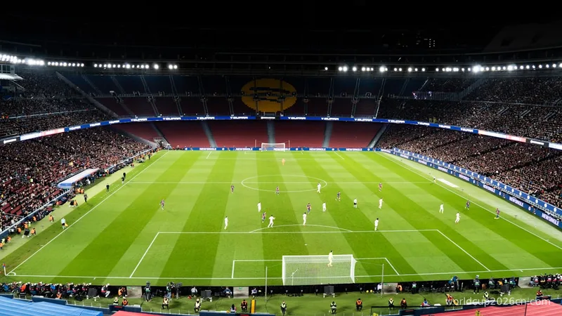 Football match in a brightly lit stadium at night.
