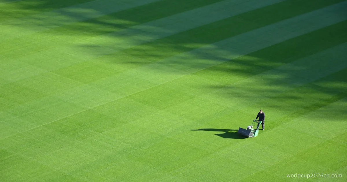 aerial photography of person trimming sports field during day